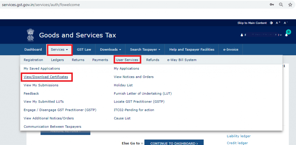 GST Certificate download